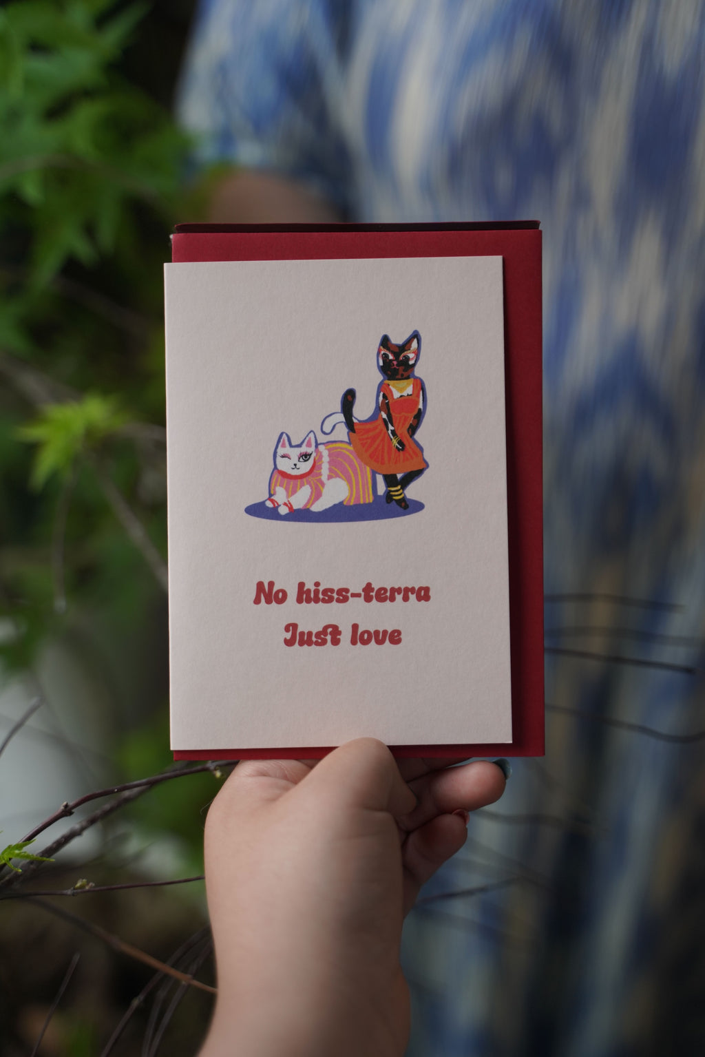 No Hiss-terra Just Love Cat Card