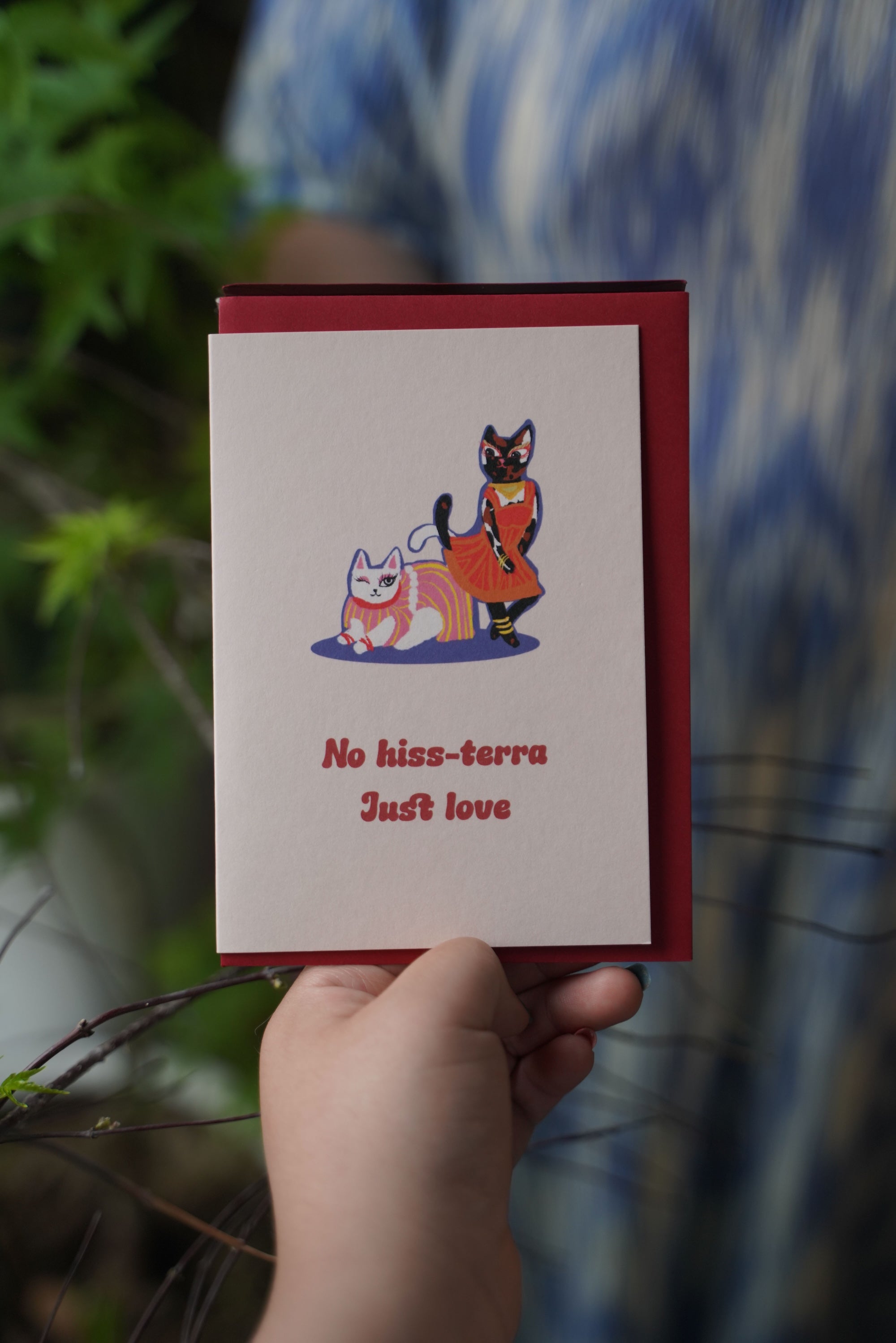 No Hiss-terra Just Love Cat Card