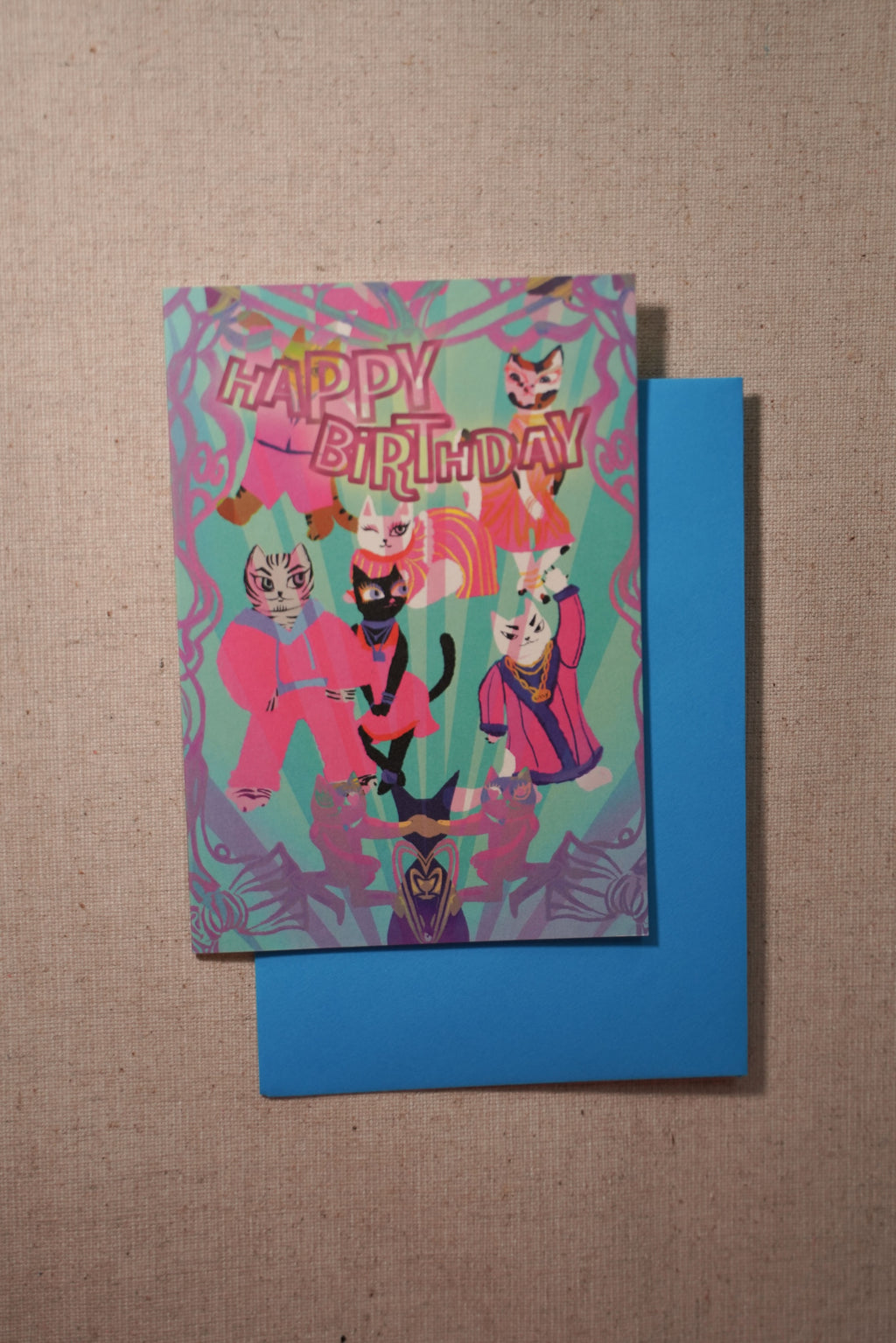 Cat Party Birthday Card