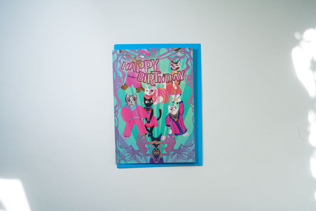 Cat Party Birthday Card