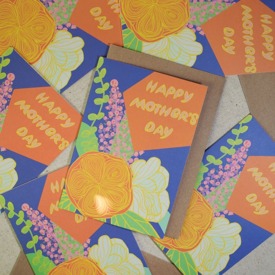Golden Bloom Mother's Day Card