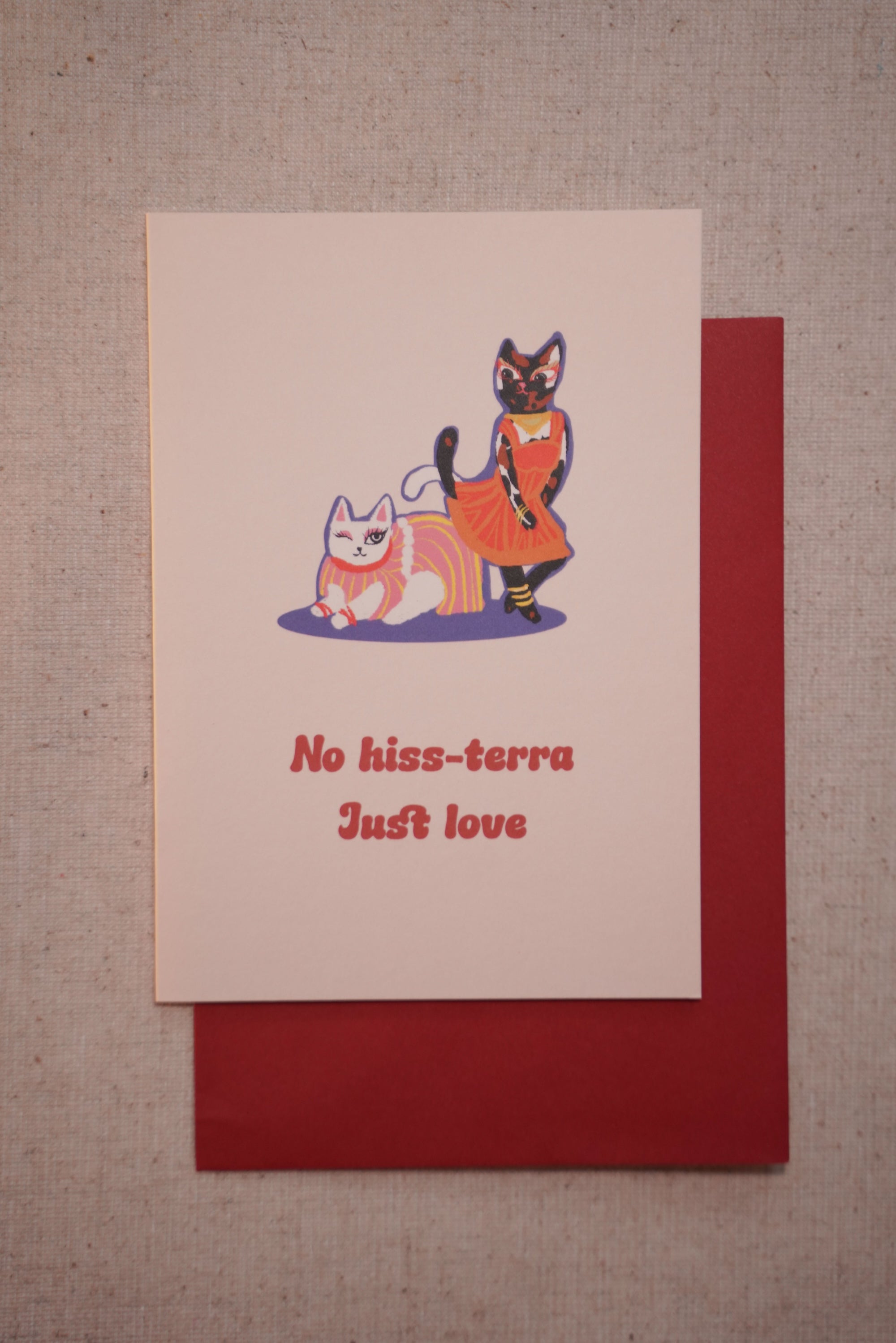 No Hiss-terra Just Love Cat Card